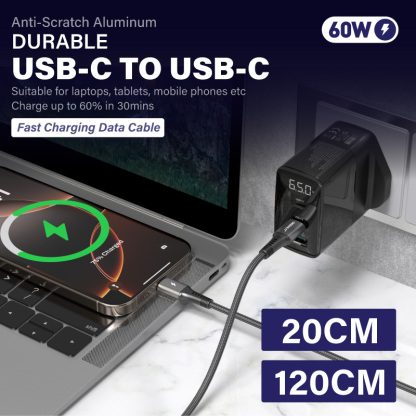 Diginut BA-1238C USB-A To Type-C /BA-1238R To Micro /BC-1238C/BC-0238C Aluminum Alloy Data Cable 3A 1.2M