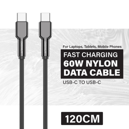 Diginut BA-1239C USB-A To Type-C/BC-1239C Type-C To Type-C Zinc Alloy Data Cable 3A 1.2M Grey