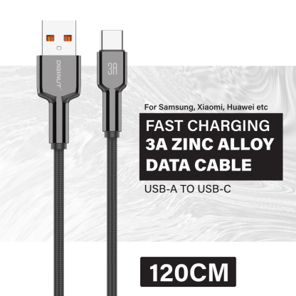 Diginut BA-1239C USB-A To Type-C/BC-1239C Type-C To Type-C Zinc Alloy Data Cable 3A 1.2M Grey