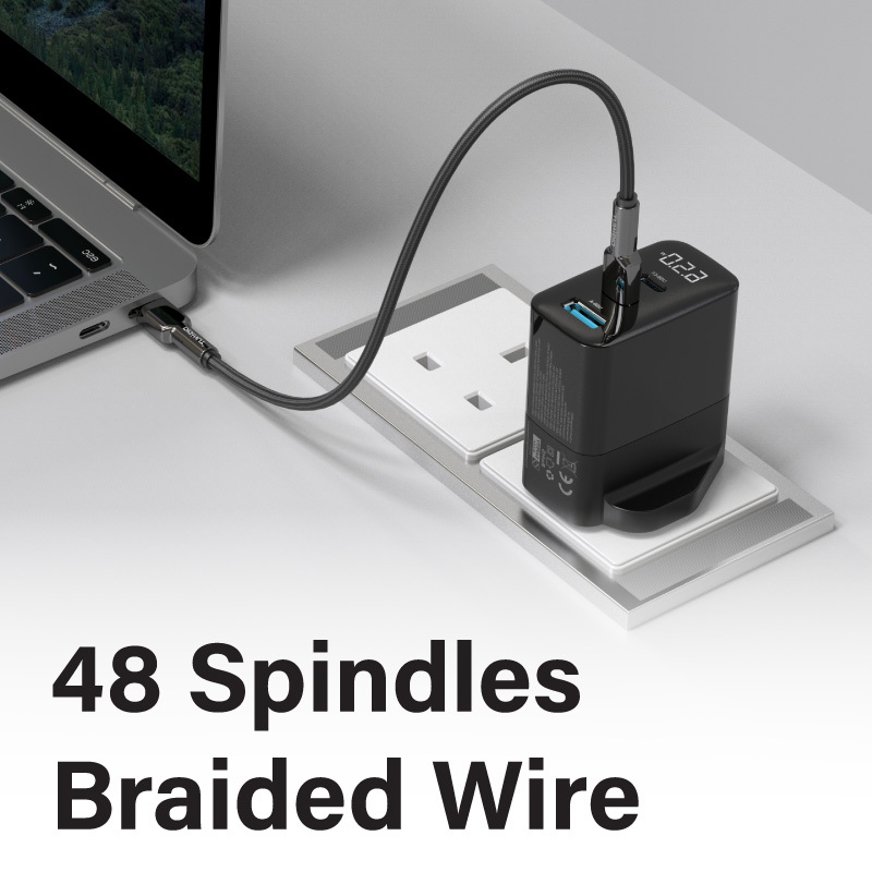 Diginut BA-1239C USB-A To Type-C/BC-1239C Type-C To Type-C Zinc Alloy Data Cable 3A 1.2M Grey