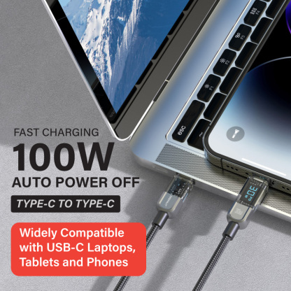 Diginut BC-1230L Type-c To L 30W / BC-1230C Type-C To Type-C 100W 1.2M Black Intelligent Auto Power Off cable