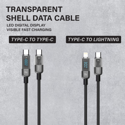 Diginut BC-1230L Type-c To L 30W / BC-1230C Type-C To Type-C 100W 1.2M Black Intelligent Auto Power Off cable
