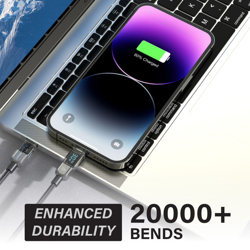 Diginut BC-1230L Type-c To L 30W / BC-1230C Type-C To Type-C 100W 1.2M Black Intelligent Auto Power Off cable