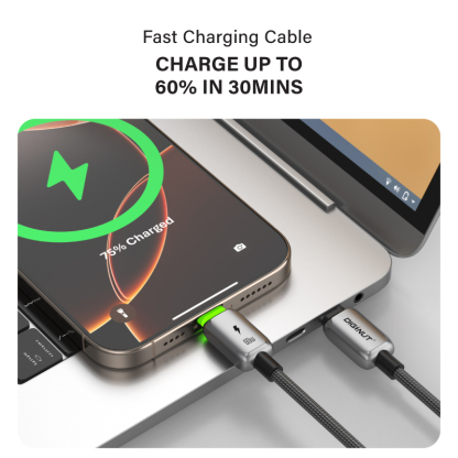 Diginut BC-1237C/BC-2037C/BC-3037C Type-C To Type-C Zinc Alloy Data Cable 60W 1.2M Grey