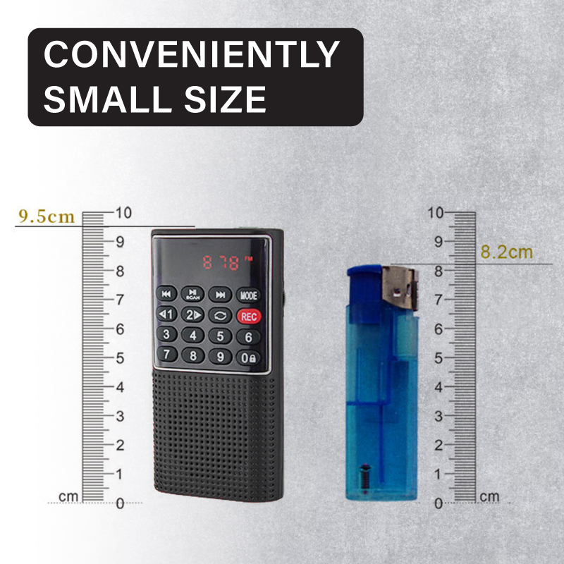 Diginut BM-01 Portable FM Radio Mini Digital Speaker USB Rechargeable Compact Black