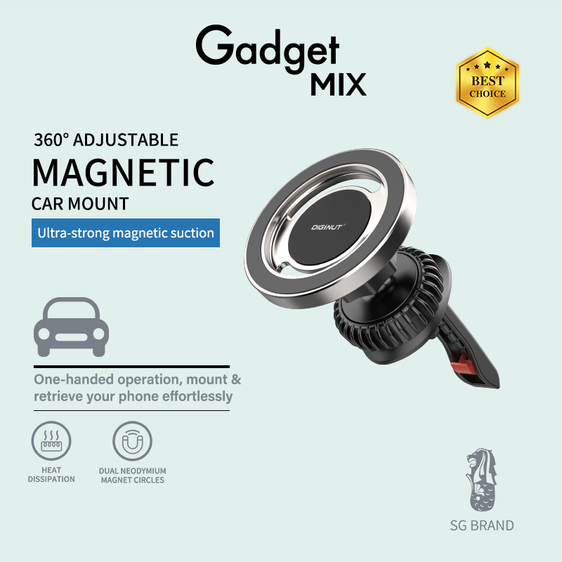 Gadget Mix Diginut CH-27 Aircon Vent Magnetic Car Holder Gray