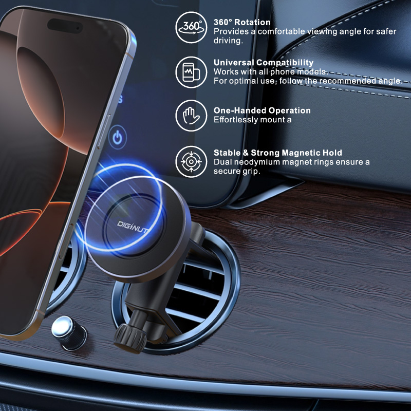 Diginut CH-32 Air Vent Magnetic Car Mount Black