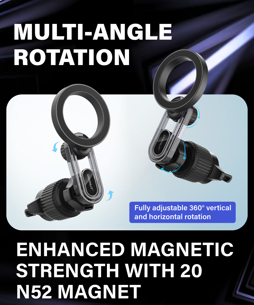 Diginut CH-33 Magnetic Car Phone Mount Black