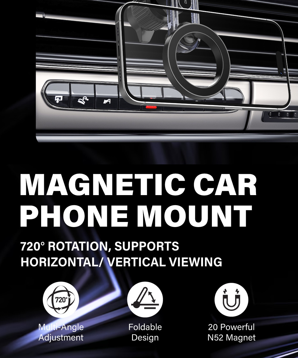 Diginut CH-33 Magnetic Car Phone Mount Black