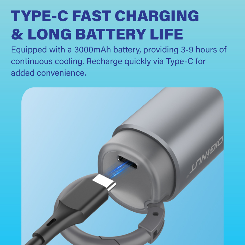 Diginut CL-81 Metal Mini High-Speed Handheld Fan Grey