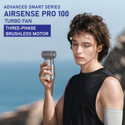 Gadget Mix Diginut CL-83 Metal High-Speed Handheld Fan With Digital Display Grey