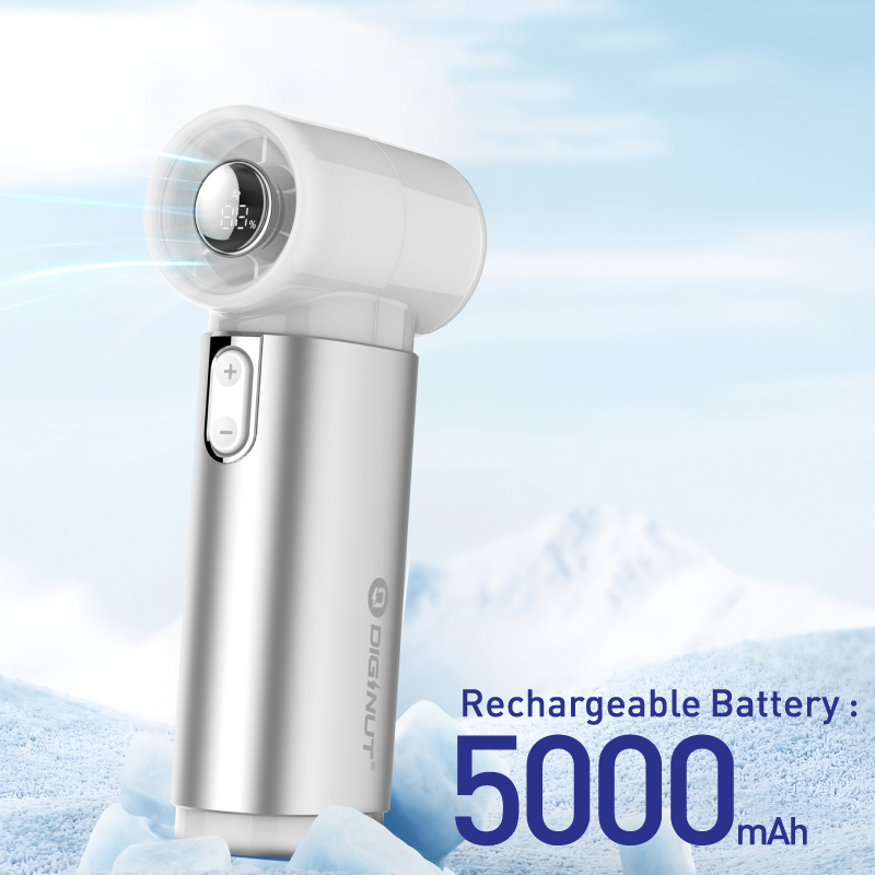 Gadget Mix Diginut CL-83 Metal High-Speed Handheld Fan With Digital Display Grey