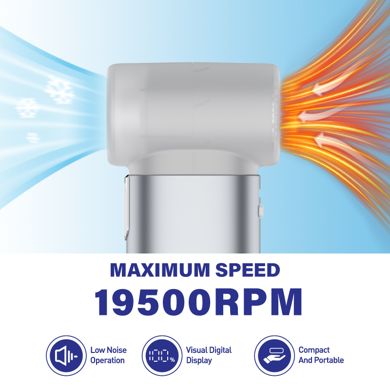 Gadget Mix Diginut CL-83 Metal High-Speed Handheld Fan With Digital Display Grey