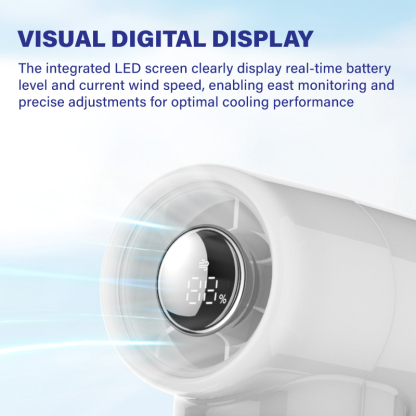 Gadget Mix Diginut CL-83 Metal High-Speed Handheld Fan With Digital Display Grey
