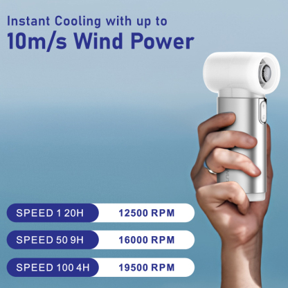 Gadget Mix Diginut CL-83 Metal High-Speed Handheld Fan With Digital Display Grey