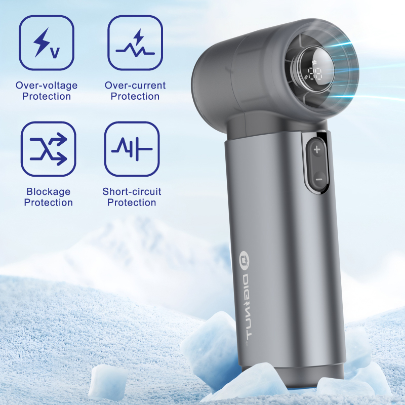 Gadget Mix Diginut CL-83 Metal High-Speed Handheld Fan With Digital Display Grey