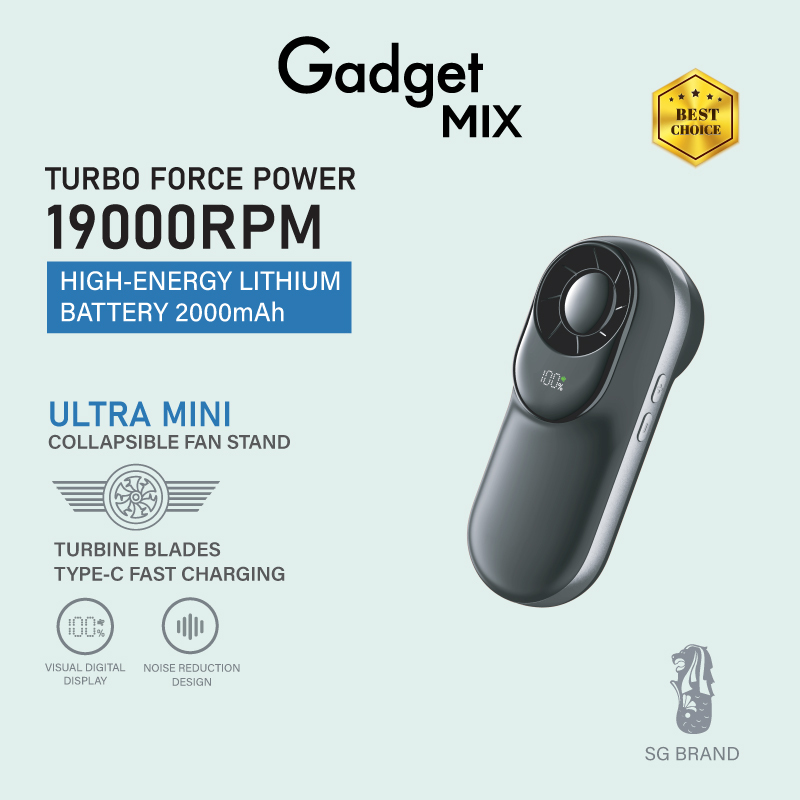 Gadget Mix DIGINUT CL-93 Ultra Mini Collapsible Fan Stand 19000RPM 2000mAh Type-C Fast Charging Portable Fan