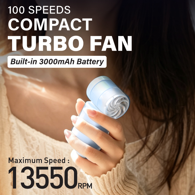 Gadget Mix DIGINUT CL-96 Ultra-Mini Turbo Fan 100 Speeds 3000mAh Battery Portable Mini Fan