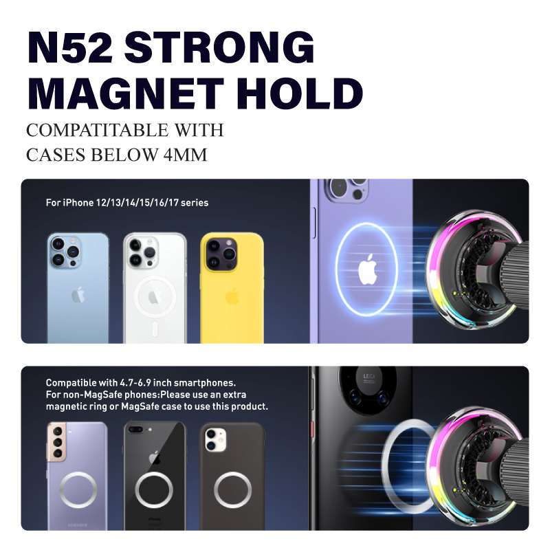 Diginut CW-20 Wireless Car Mount With Ambient Light/Black