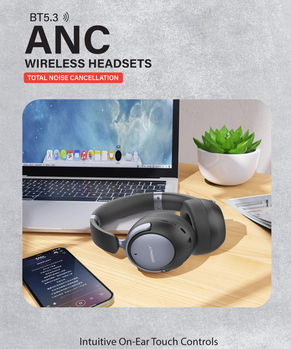 Diginut DH-16 ANC On-ear Headsets Black