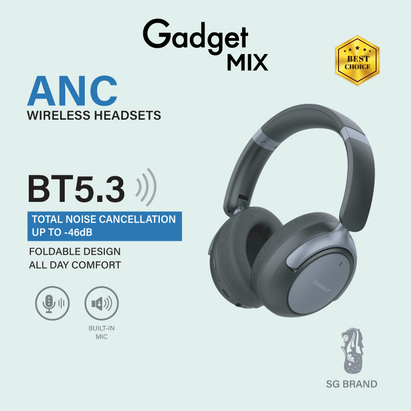 Gadget Mix  Diginut DH-16 ANC On-ear Headsets Black