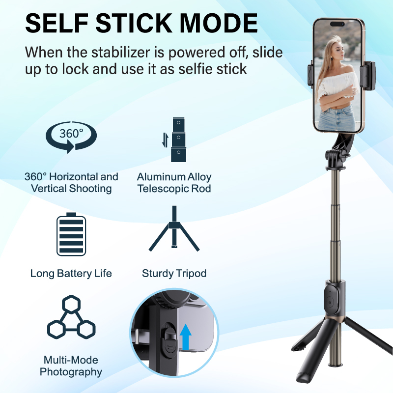 Diginut DT-20 Selfie Stick Stabilizer Black