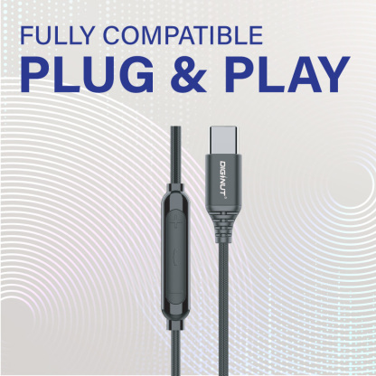 Diginut E-36C Type-C Wired Earphone Black