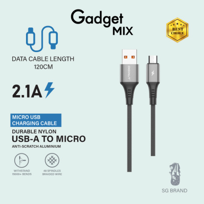 Gadget Mix Diginut BA-1238C USB-A To Type-C /BA-1238R To Micro /BC-1238C/BC-0238C Aluminum Alloy Data Cable 3A 1.2M