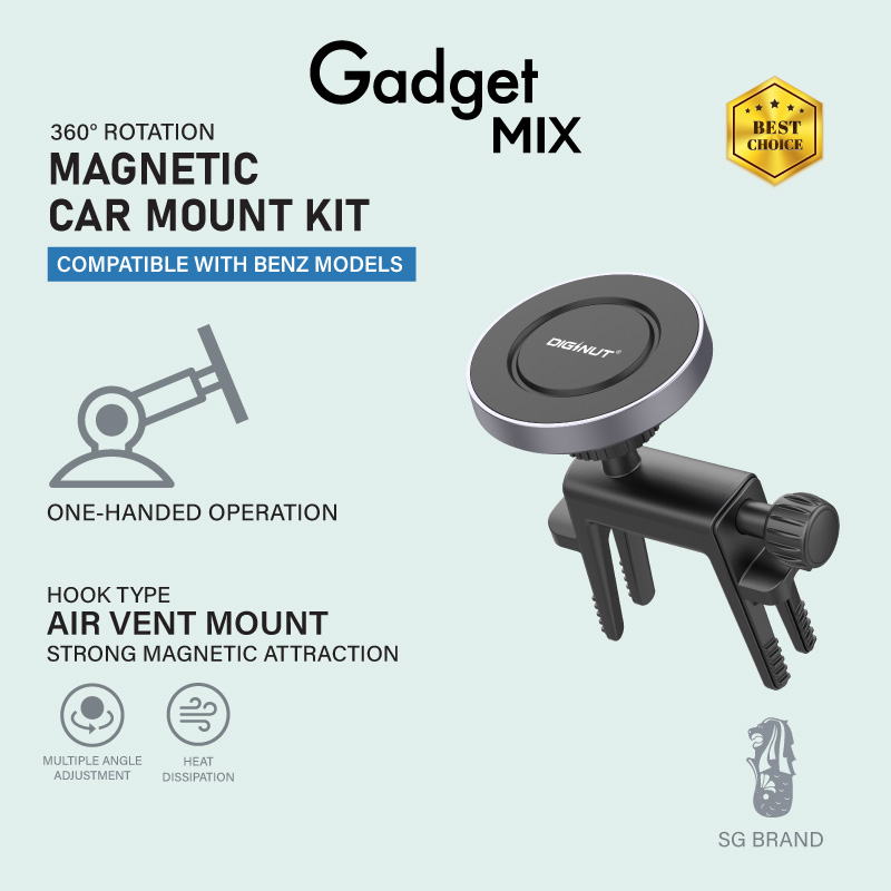 Diginut CH-32 Air Vent Magnetic Car Mount Black