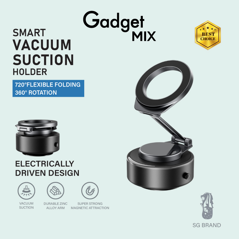 Gadget Mix Diginut CH-38 Electric Vacuum Suction Phone Mount Black