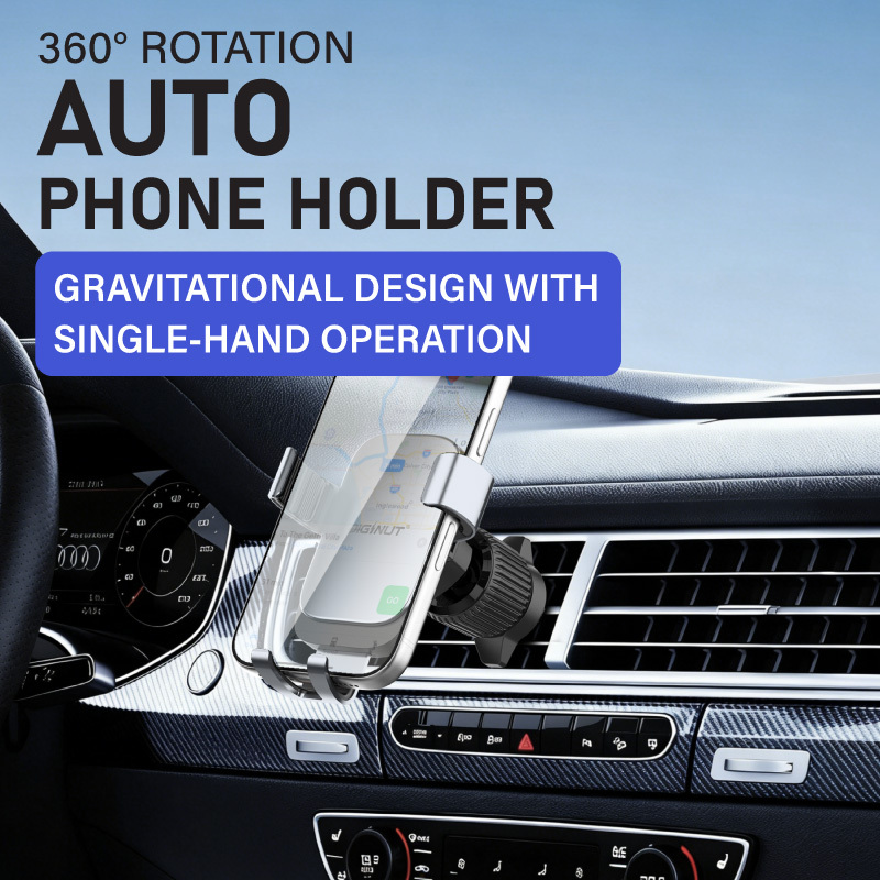 Gadget Mix DIGINUT CH-51 Auto Phone Holder 360° Rotation Gravitational Design for Car, 4.7-6.7 Inch