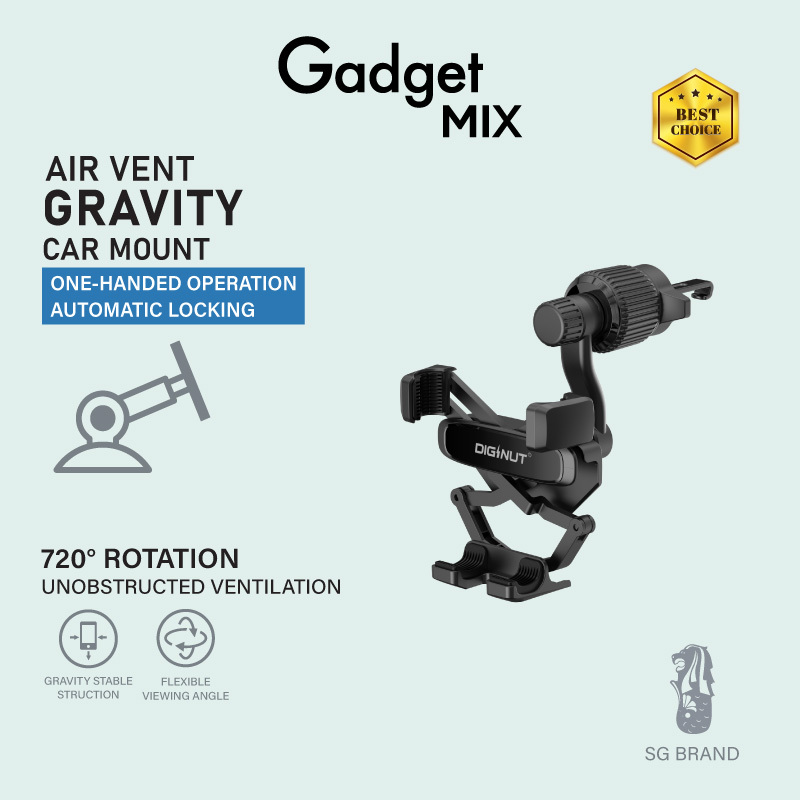 Gadget Mix Diginut CH-37 Gravity Car Mount Black