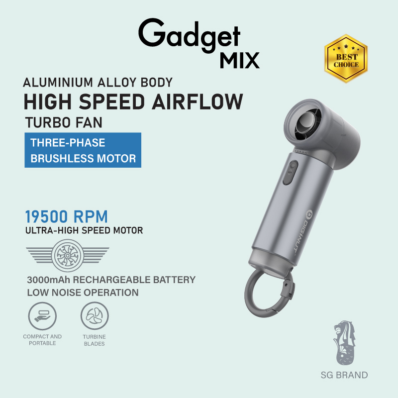 Gadget Mix Diginut CL-81 Metal Mini High-Speed Handheld Fan Grey