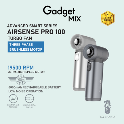 Gadget Mix Diginut CL-83 Metal High-Speed Handheld Fan With Digital Display Grey