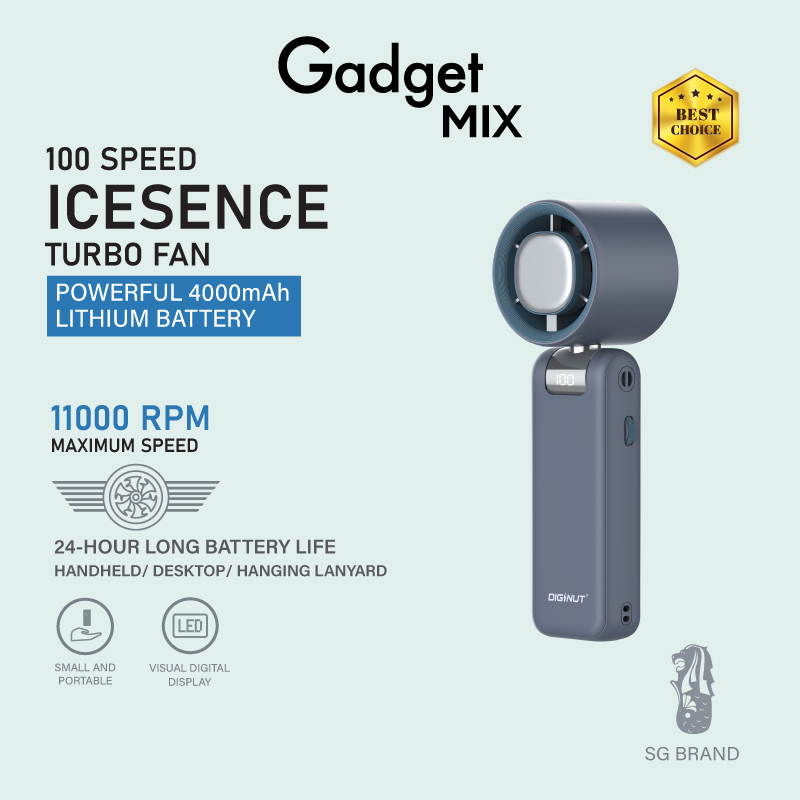 Gadget Mix Diginut CL-85 Foldable Handheld Fan Grey