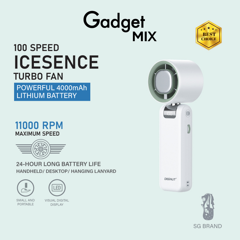 Image 22: Gadget Mix Diginut CL-85 Foldable Handheld Fan Grey