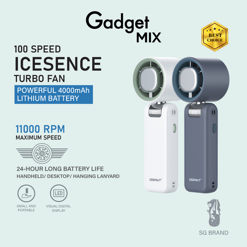 Image 21: Gadget Mix Diginut CL-85 Foldable Handheld Fan Grey