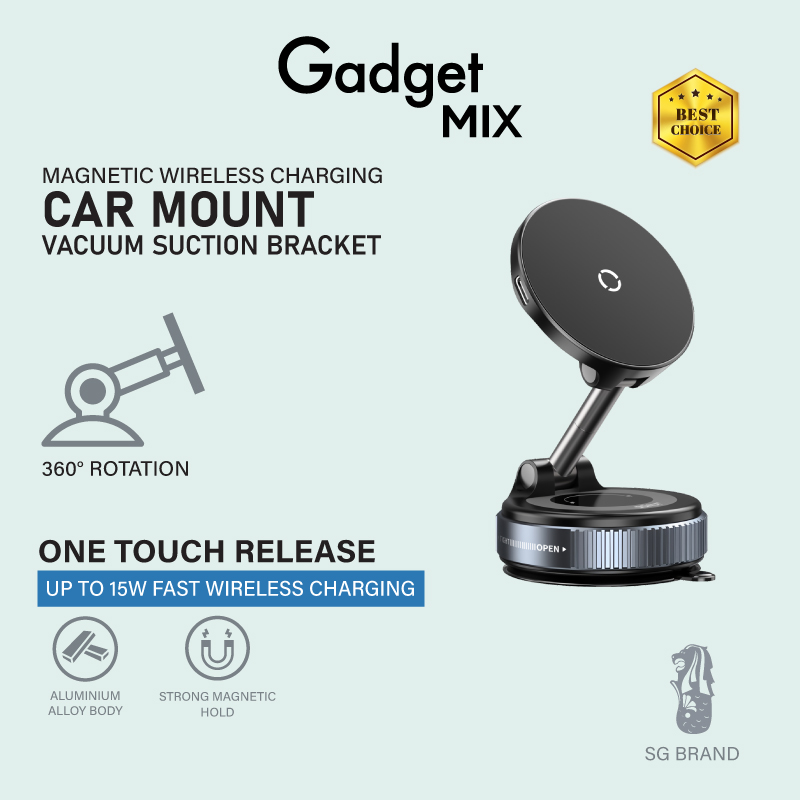 Gadget Mix Diginut CW-18 Vacuum Suction Bracket Black