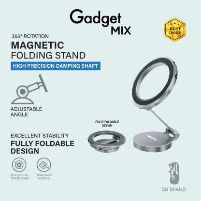 Gadget Mix Diginut DJ-23 360° Rotation Magnetic Folding Phone Stand Grey/Sliver