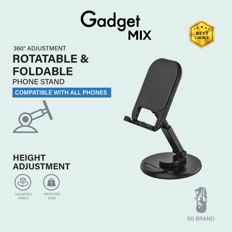 Gadget Mix Diginut DJ-25 Rotatable Foldable Phone Stand / Black