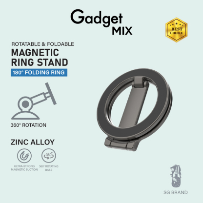 Gadget Mix Diginut DJ-27Metal Ring Magnetic Phone Stand /Grey