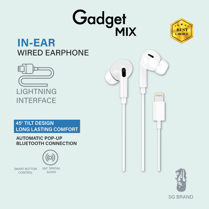 Gadget Mix Diginut E-42 3.5mm/E-42L/E-42C In-Ear Earpiece With Microphone White