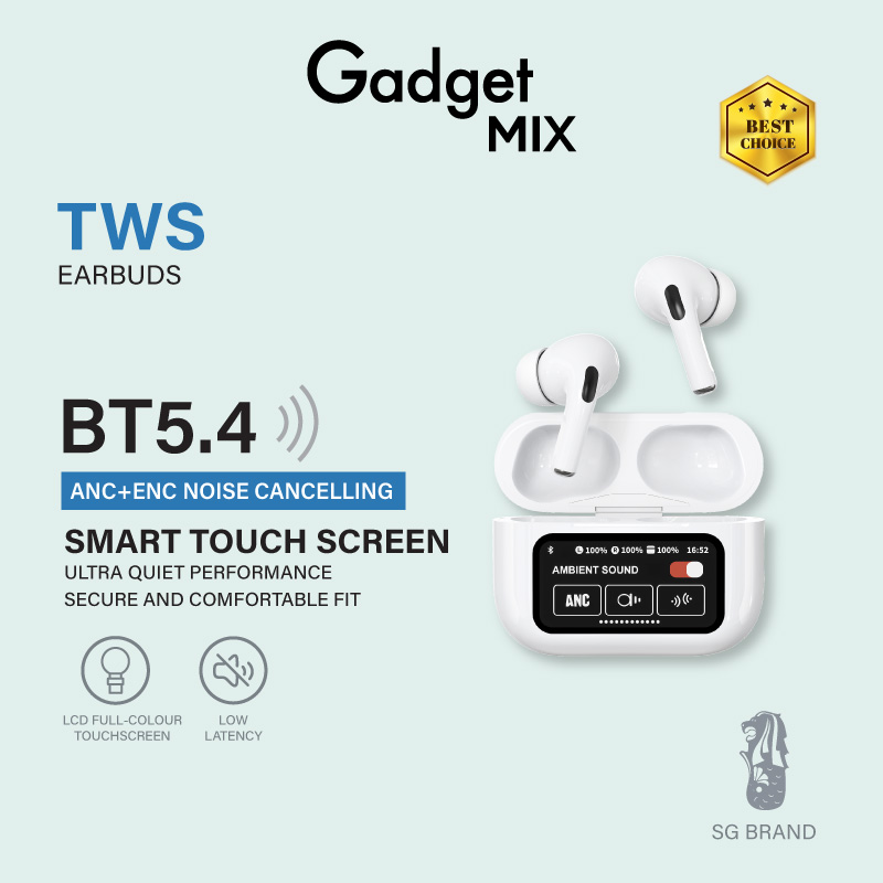 Gadget Mix Diginut T-62 PRO ANC+ENC Noise Cancelling Earbuds White