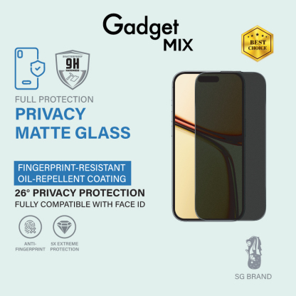 Gadget Mix Diginut iP 18 Pro/18 Pro Max Full Screen Protector Matt/Privacy/Anti Blue Light/Privacy Matt