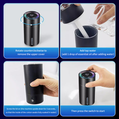 Gadget MIX H-20 Portable Car Humidifier With Battery/ Scheduled Shutdown/ AI intelligence/ Spray Purification