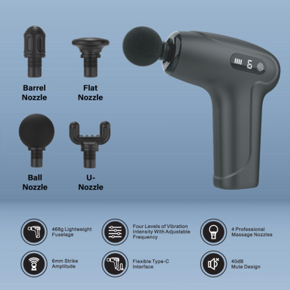Gadget Mix Diginut MS-08 Mini Digital Display Massage Gun Grey