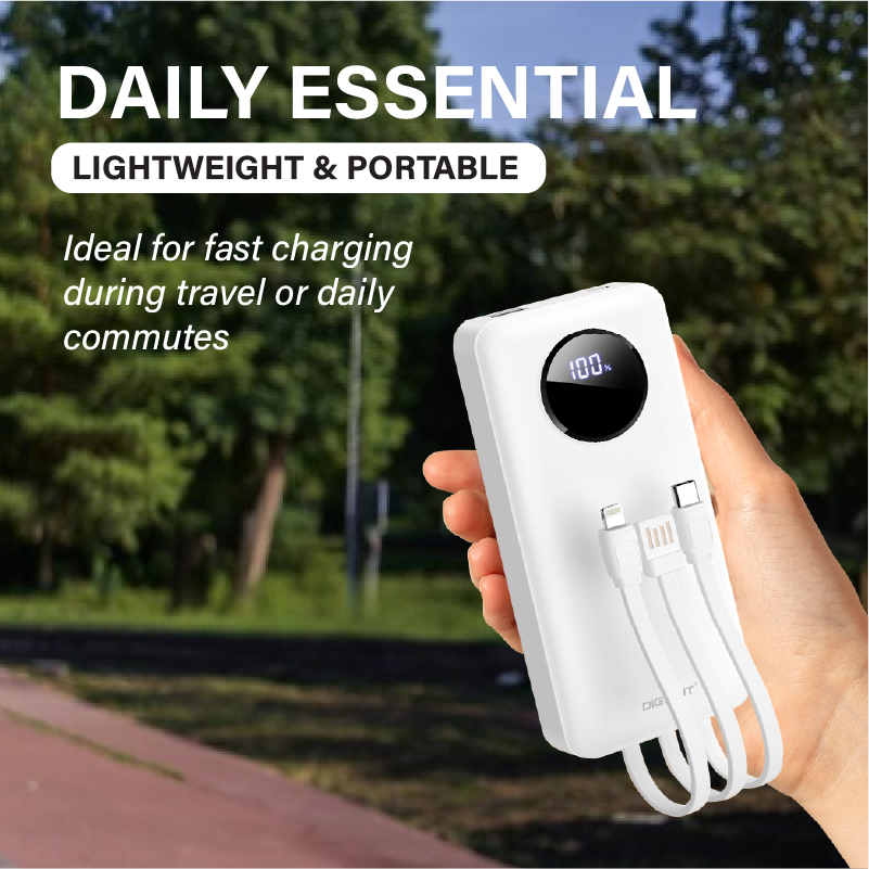 Gadget MIX Diginut PX-10 Powerbank with Cables Black/White 10000mAh fast charging