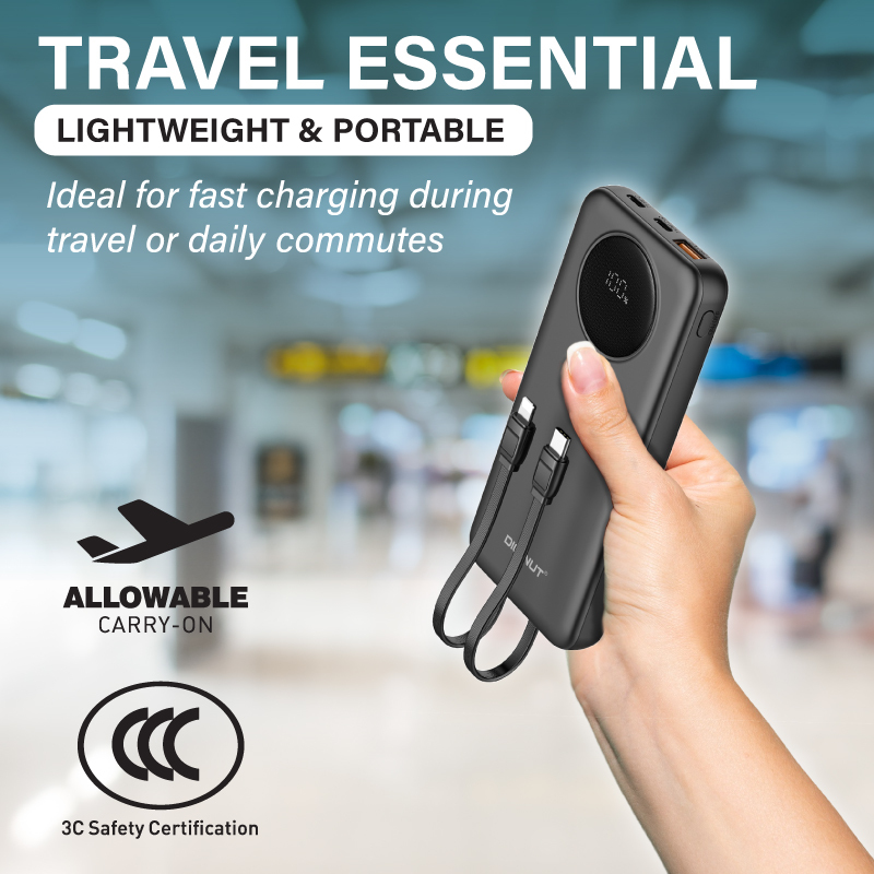 Diginut PX-11 10000mAh PD 20WPower Bank with Cables White