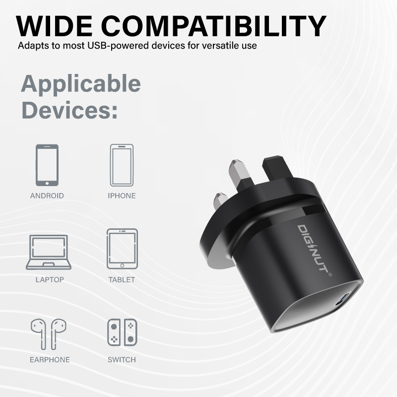 Diginut RLC-545UK GaN 30W Type-C Wall Charger Black