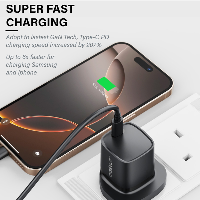 Diginut RLC-545UK GaN 30W Type-C Wall Charger Black